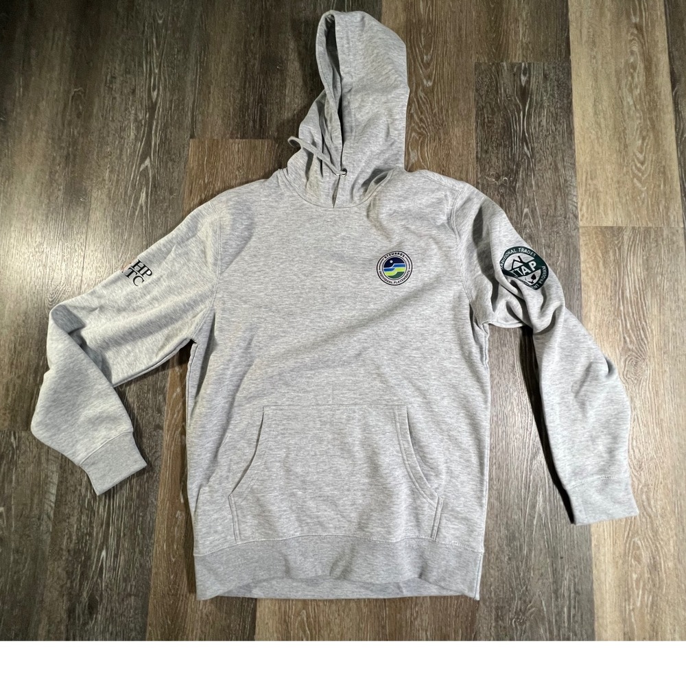 District Hoodie Mens Medium Grey Stewards TAP Program HPTC V.I.T. Fleece